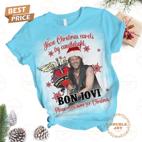 Jon Bon Jovi Those Christmas Carols By Candlelight Please Come Home Christmas Fleece Pajamas Set