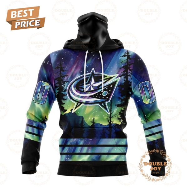 NHL Columbus Blue Jackets Special Design With Northern Lights 2024 Hoodie