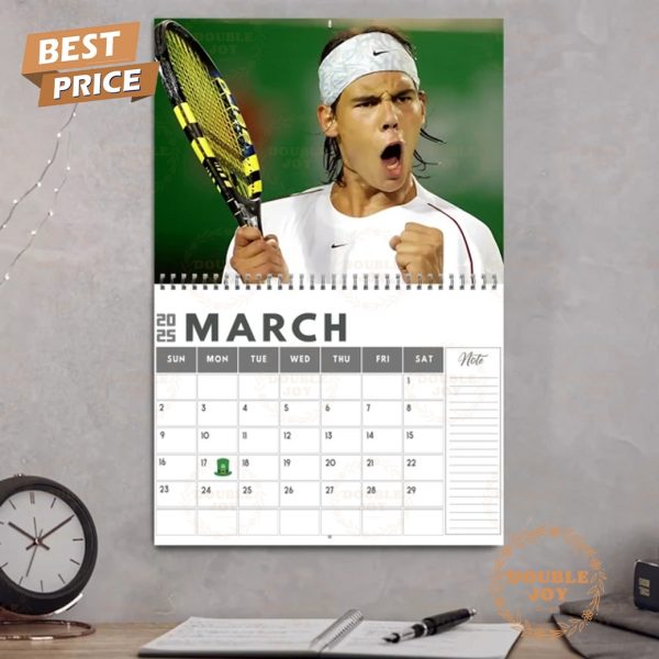 Rafael Nadal 2025 Wall Calendar