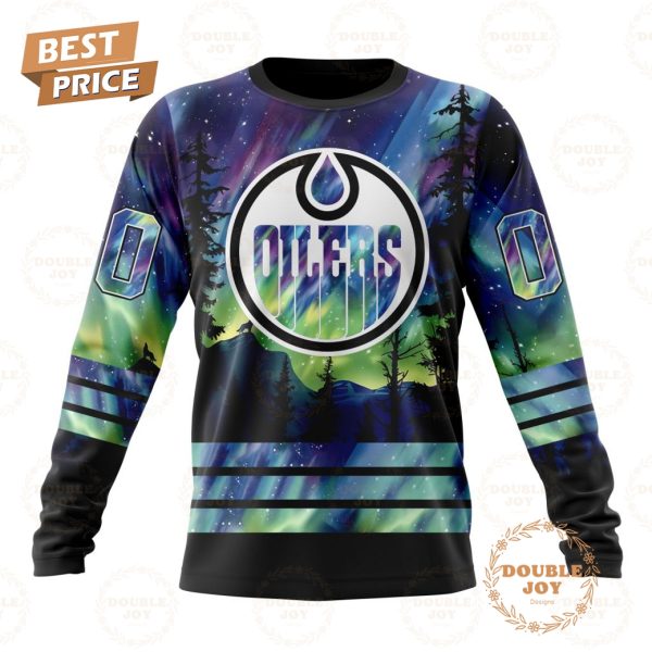 NHL Edmonton Oilers Special Design With Northern Lights 2024 Hoodie