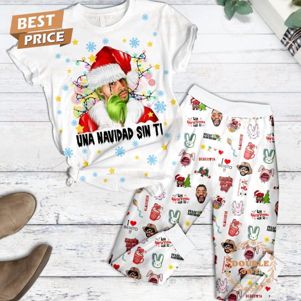 Bad Bunny Una Navidad Sin Ti Santa No Soy Fleece Pajamas Set