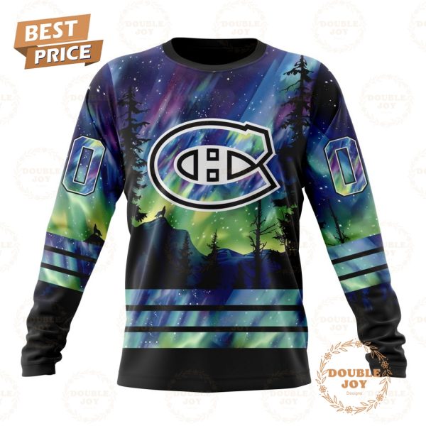 NHL Montreal Canadiens Special Design With Northern Lights 2024 Hoodie