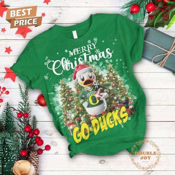 Oregon Ducks Merry Christmas Go Ducks Fleece Pajamas Set