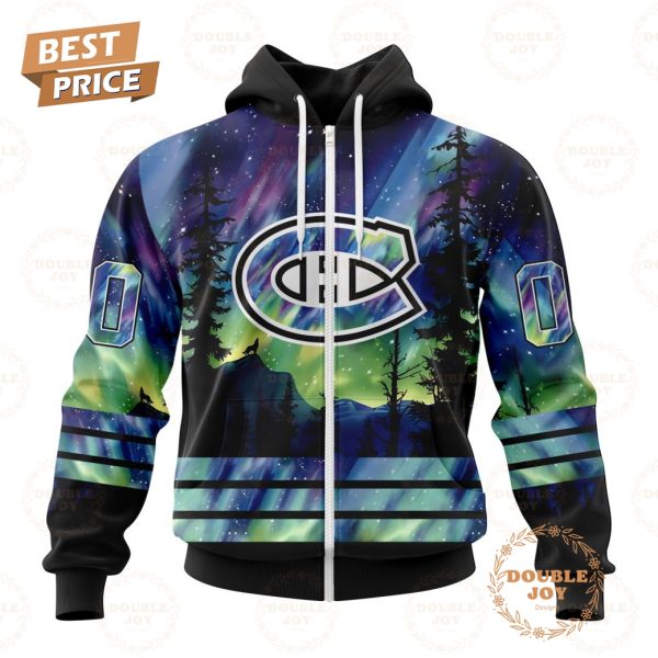 NHL Montreal Canadiens Special Design With Northern Lights 2024 Hoodie