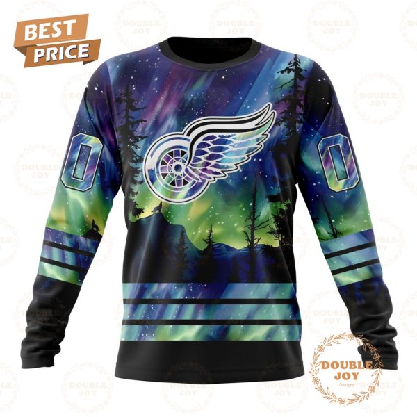 NHL Detroit Red Wings Special Design With Northern Lights 2024 Hoodie