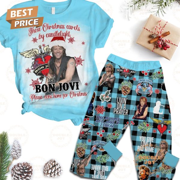 Jon Bon Jovi Those Christmas Carols By Candlelight Please Come Home Christmas Fleece Pajamas Set