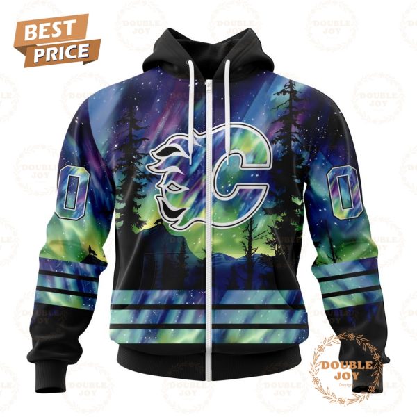 NHL Calgary Flames Special Design With Northern Lights 2024 Hoodie