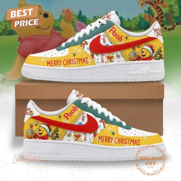 Winnie The Pooh Honey Merry Christmas Air Force 1 Sneakers