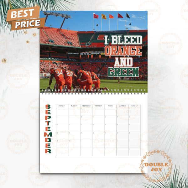 Miami Hurricanes 2025 Wall Calendar