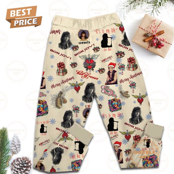 Jon Bon Jovi Tis The Season Wishing You A Merry Christmas With Love From Fleece Pajamas Set