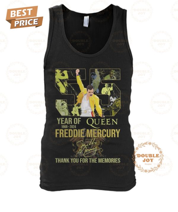 Freddie Mercury 55 Year Of Queen 1969-2024 Thank You For The Memories T-Shirt