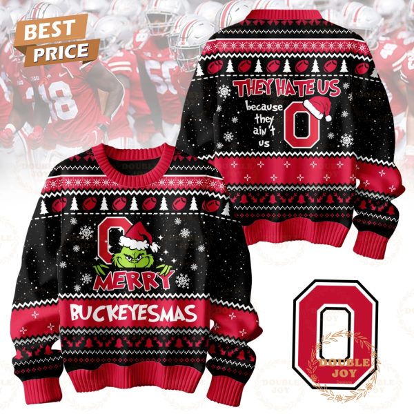 NCAA Ohio State Buckeyes They Hate Us Because They Ain’t Us Merry Buckeyesmas Sweater