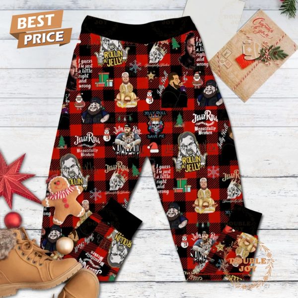 Jelly Roll Have A Holly Jolly Christmas Fleece Pajamas Set