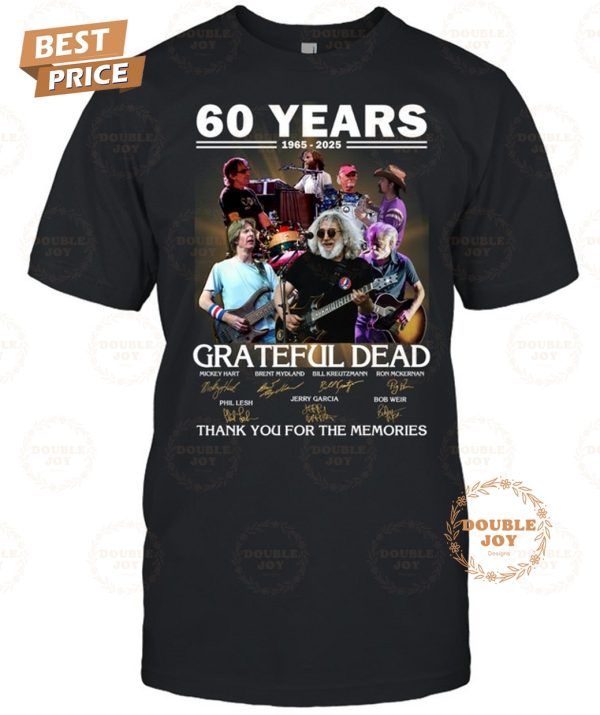 Grateful Dead 60 Years 1965-2025 Thank You For The Memories T-Shirt