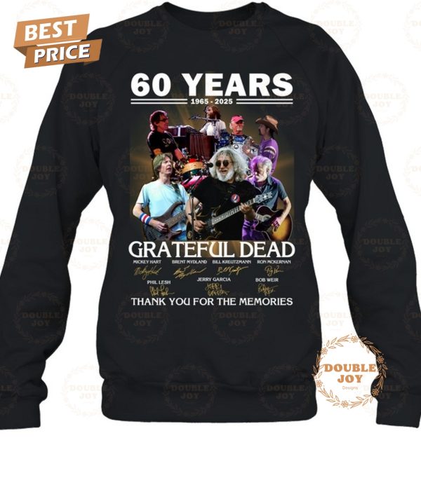 Grateful Dead 60 Years 1965-2025 Thank You For The Memories T-Shirt