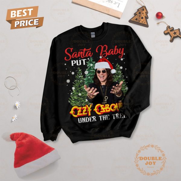 Santa Baby Put Ozzy Osbourne Under The Tree Merry Christmas Fleece Pajamas Set