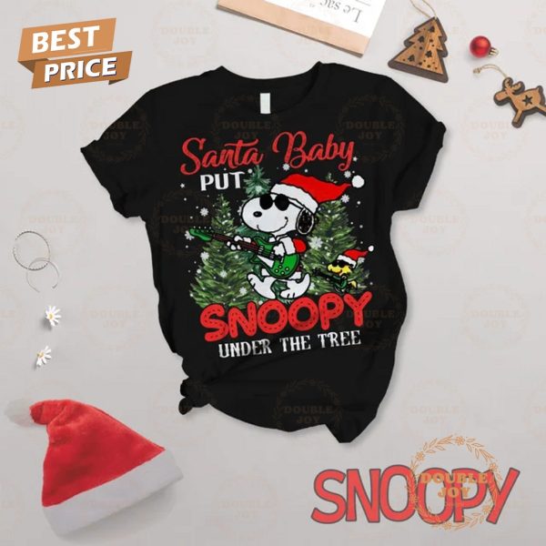 Santa Baby Put Snoopy Under The Tree Fleece Pajamas Set