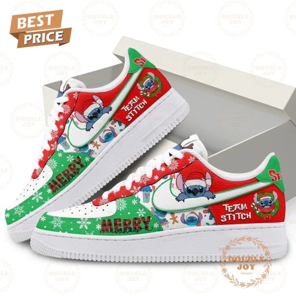 Stitch Merry Christmas Team Stitch Air Force 1 Sneakers