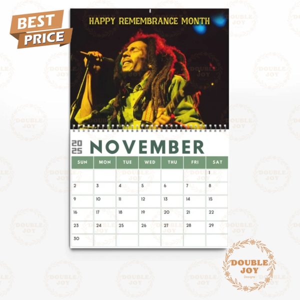 Bob Marley 2025 Wall Calendar