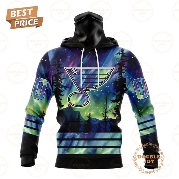 NHL St. Louis Blues Special Design With Northern Lights 2024 Hoodie