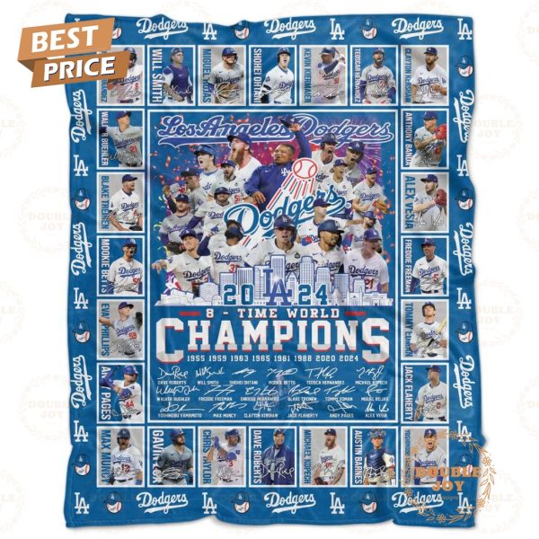 Los Angeles Dodgers 2024 8 – Time World Champions Fleece Blanket