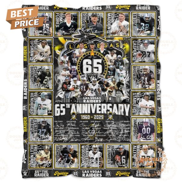 Las Vegas Raiders 65th Anniversary 1960-2025 Fleece Blanket