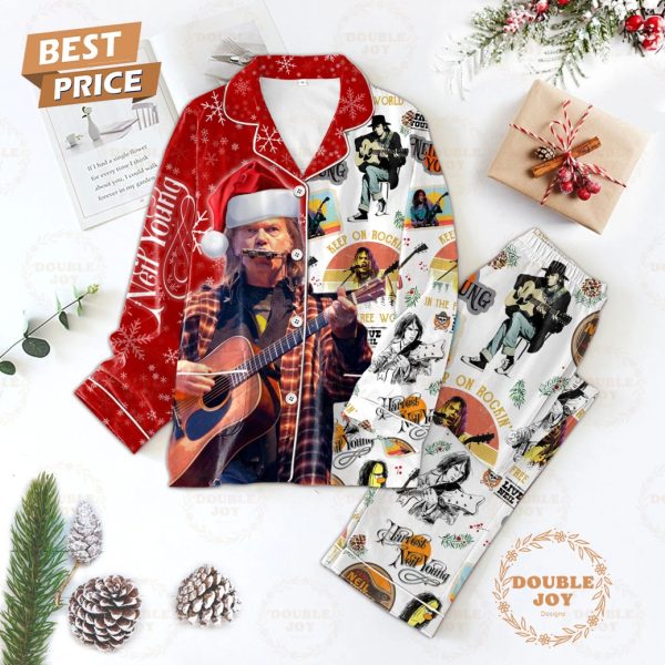 Neil Young Keep On Rockin In The Free Word Christmas 2024 Pajamas Set