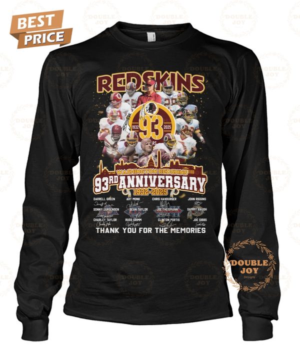 NFL Washington Commanders 93rd Anniversary 1932-2025 Thank You For The Memories T-Shirt