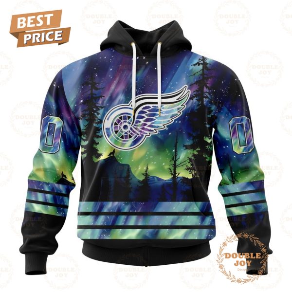 NHL Detroit Red Wings Special Design With Northern Lights 2024 Hoodie