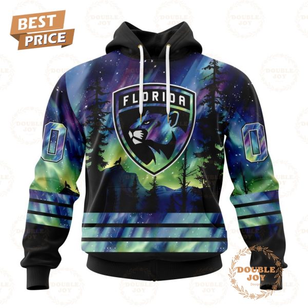 NHL Florida Panthers Special Design With Northern Lights 2024 Hoodie