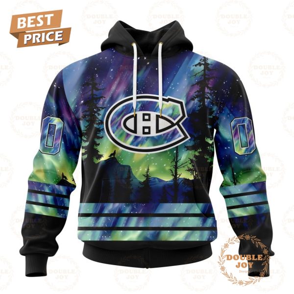 NHL Montreal Canadiens Special Design With Northern Lights 2024 Hoodie