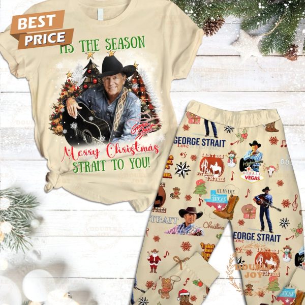 Tis The Season George Strait Merry Christmas Strait To You! Fleece Pajamas Set