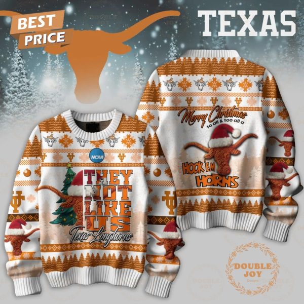 They Not Like Us NCAA Texas Longhorns, Merry Christmas To All And Too All A Hook’em Horns Sweater