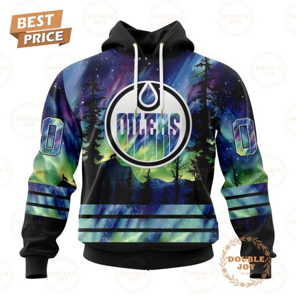 NHL Edmonton Oilers Special Design With Northern Lights 2024 Hoodie