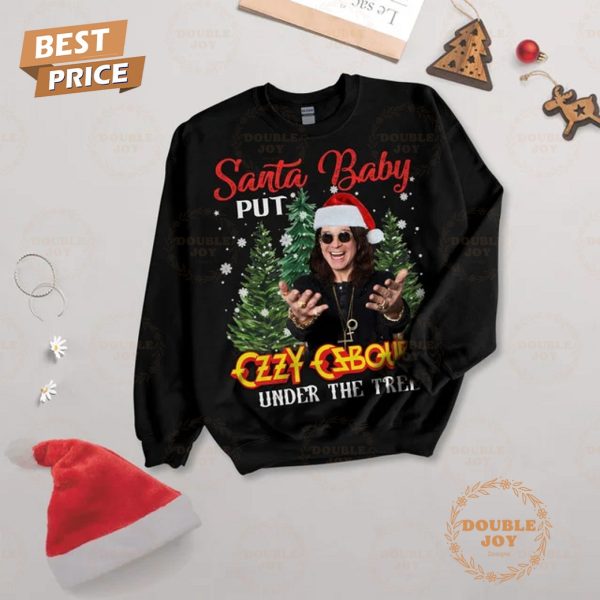 Santa Baby Put Ozzy Osbourne Under The Tree Merry Christmas Fleece Pajamas Set