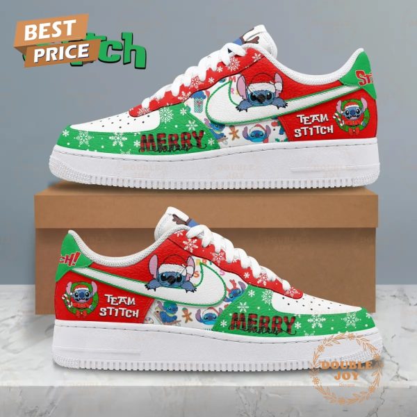 Stitch Merry Christmas Team Stitch Air Force 1 Sneakers