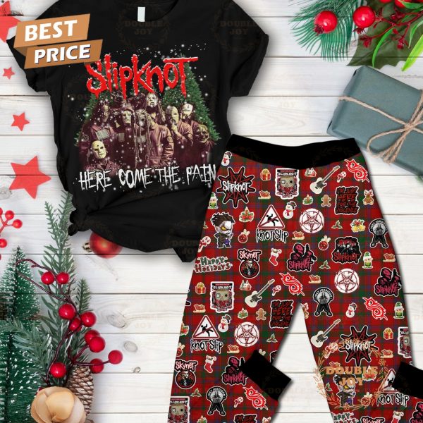 Slipknot Band Here Come The Pain Merry Christmas Fleece Pajamas Set