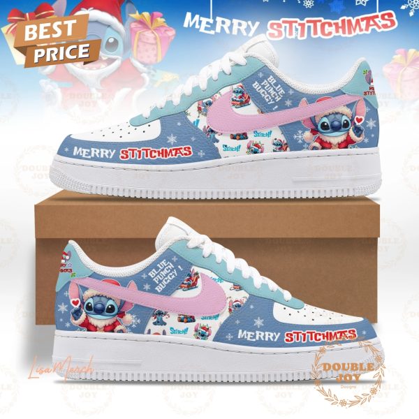 Stitch Blue Punch Buggy! Merry Stitchmas Air Force 1 Sneakers