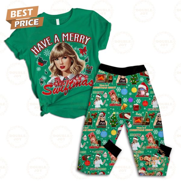 Taylor Swift Have A Merry Swiftmas Fleece Pajamas Set – Green