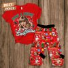 Taylor Swift Have A Merry Swiftmas Fleece Pajamas Set – Green