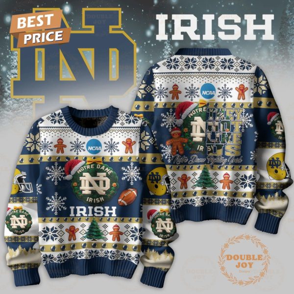 They Not Like Us NCAA Notre Dame Fighting Irish Merry Christmas 2024 Sweater