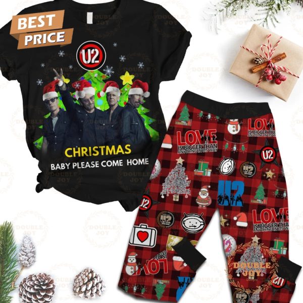 U2 Band Christmas Baby Please Come Home Love Is Bigger Than Anything In Its Way Fleece Pajamas Set