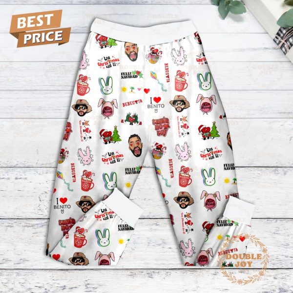 Bad Bunny Una Navidad Sin Ti Santa No Soy Fleece Pajamas Set