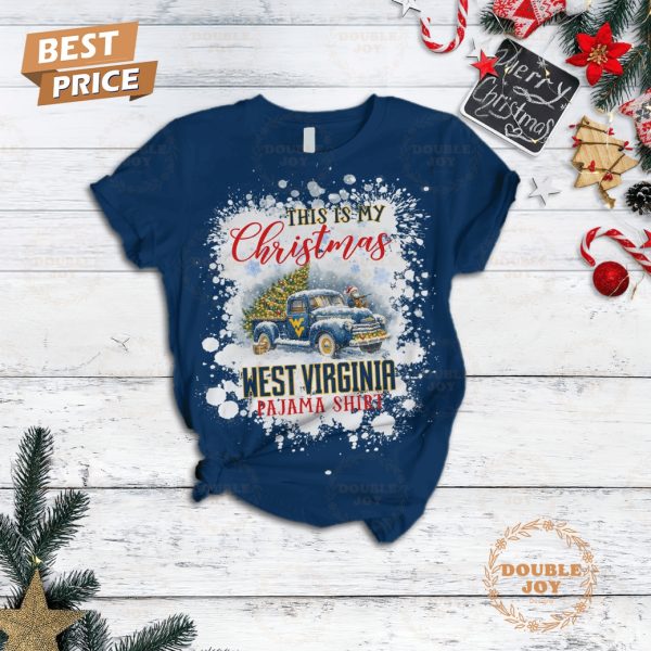 This Is My Christmas NCAA West Virginia Mountaineers Pajama Shirt Fleece Pajamas Set