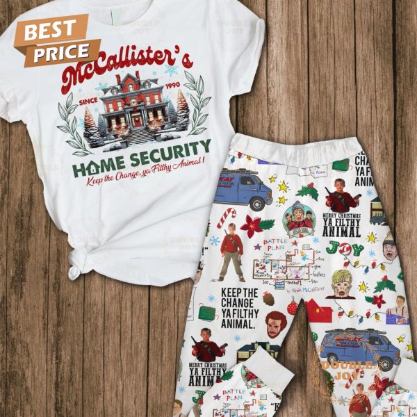 Home Alone Film McCallister’s Since 1990 Home Security Keep The Change, Ya Filthy Animal! Merry Christmas Fleece Pajamas Set