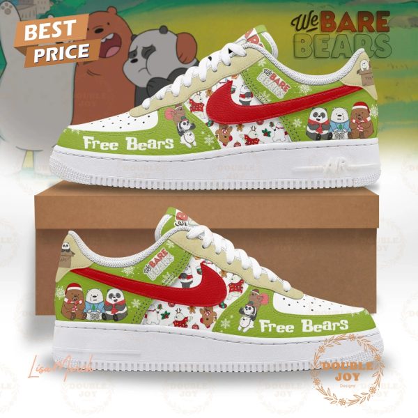 We Bare Bears “Free Bears” Merry Christmas Air Force 1 Sneakers