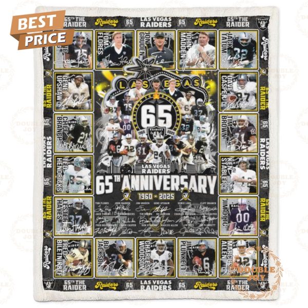 Las Vegas Raiders 65th Anniversary 1960-2025 Fleece Blanket