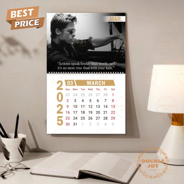 Brad Pitt 2025 Wall Calendar