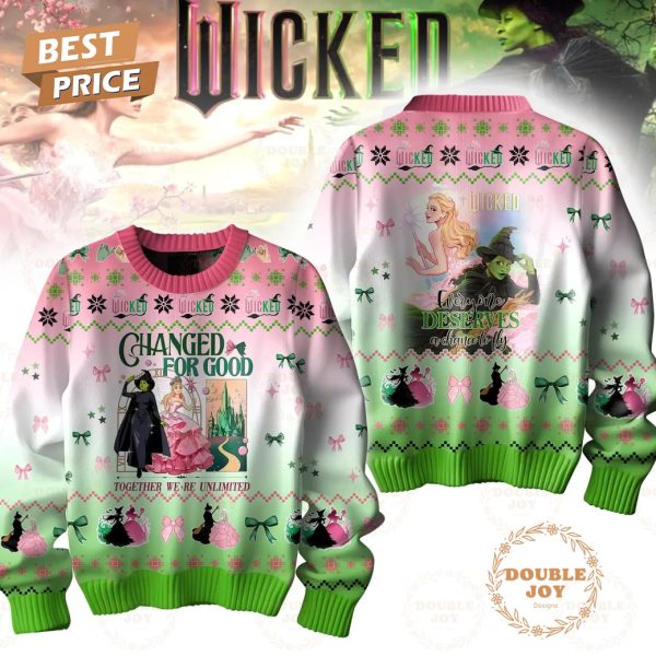 2024 Wicked Changed For Good Together We’re Unlimited, Merry Christmas Sweater