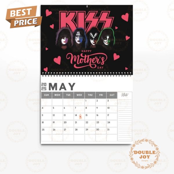 Kiss Rock Band 2025 Wall Calendar